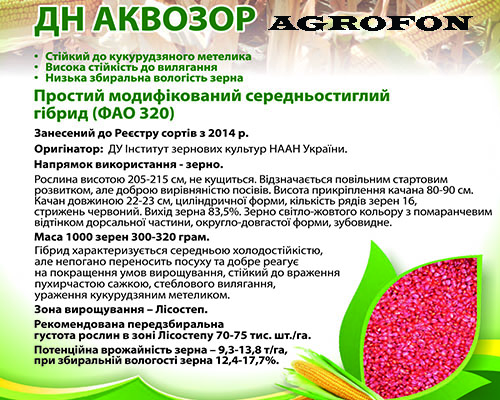 семена кукурузы Аквозор